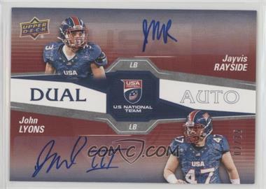 2018 Upper Deck USA Football - USA U17 Dual Auto #DA-3 - Jayvis Rayside, John Lyons /25