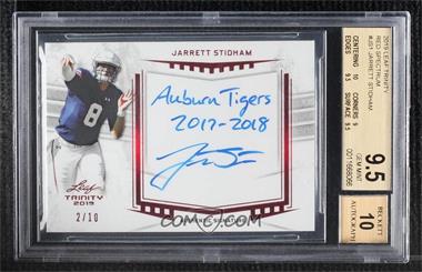 2019 Leaf Trinity - Autograph Inscriptions - Red #A-JS1 - Jarrett Stidham /10 [BGS 9.5 GEM MINT]