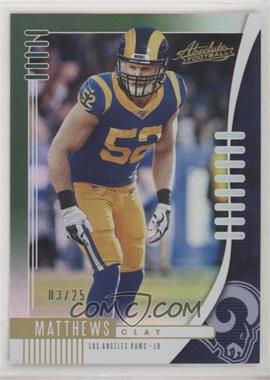 2019 Panini Absolute - [Base] - Green Spectrum #89 - Clay Matthews /25