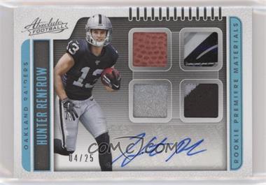 2019 Panini Absolute - [Base] - Quad #220 - Rookie Premiere Materials Autos - Hunter Renfrow /25