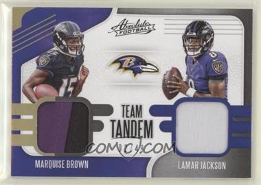 2019 Panini Absolute - Team Tandem Materials - Prime #TTM-BR2 - Lamar Jackson, Marquise Brown /49