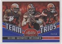 Odell Beckham Jr., Baker Mayfield, Nick Chubb #/50