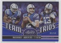 Andrew Luck, Marlon Mack, T.Y. Hilton #/50