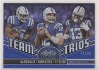 Andrew Luck, Marlon Mack, T.Y. Hilton #/50