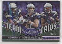 Keenan Allen, Melvin Gordon III, Philip Rivers #/25