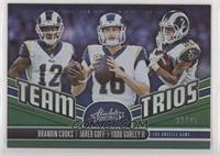 Brandin Cooks, Jared Goff, Todd Gurley II #/25