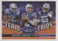 Andrew Luck, Marlon Mack, T.Y. Hilton [EX to NM] #/75