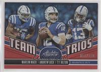 Andrew Luck, Marlon Mack, T.Y. Hilton [EX to NM] #/100