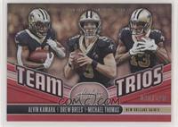 Drew Brees, Alvin Kamara, Michael Thomas #/100