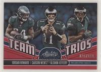 Carson Wentz, Jordan Howard, Alshon Jeffery #/100