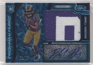 2019 Panini Certified - [Base] - Mirror Teal Etch #206 - Freshman Fabric Signatures - Darrell Henderson /15