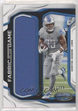 2019 Panini Certified - Fabric of the Game #FG-KJ - Kerryon Johnson /299