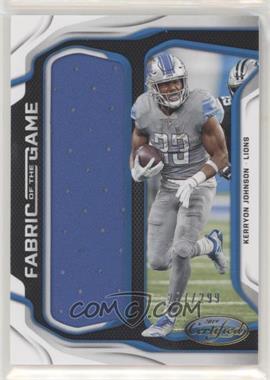 2019 Panini Certified - Fabric of the Game #FG-KJ - Kerryon Johnson /299