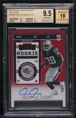 2019 Panini Contenders - [Base] - 1st Off the Line Red Zone #106.2 - Rookie Ticket RPS Variation - Josh Jacobs [BGS 9.5 GEM MINT]