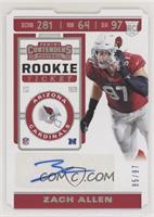 Rookie Ticket Variation - Zach Allen #/97