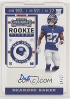 Rookie Ticket - Deandre Baker #/27