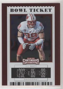 2019 Panini Contenders Draft Picks - [Base] - Bowl Ticket #43 - Season Ticket - J.J. Watt /99