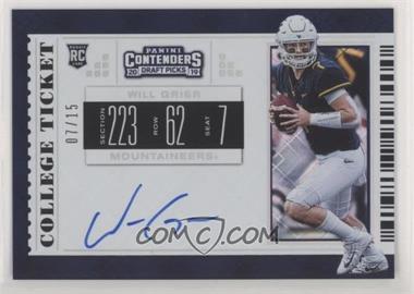 2019 Panini Contenders Draft Picks - [Base] - Diamond Ticket #104.3 - RPS College Ticket Variation B - Will Grier /15
