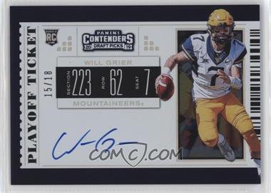 2019 Panini Contenders Draft Picks - [Base] - Playoff Ticket #104.4 - RPS College Ticket Variation C - Will Grier /18