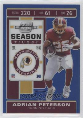 2019 Panini Contenders Optic - [Base] - Blue #54 - Season Ticket - Adrian Peterson /99