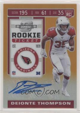 2019 Panini Contenders Optic - [Base] - Orange #149 - Rookie Ticket - Deionte Thompson /50