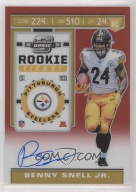 2019 Panini Contenders Optic - [Base] - Red #104 - Rookie Ticket - Benny Snell Jr. /199