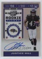 Holo Prizm Rookie Ticket RPS Autographs - Justice Hill