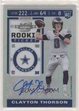 2019 Panini Contenders Optic - [Base] #168 - Holo Prizm Rookie Ticket Autographs - Clayton Thorson