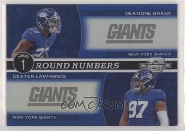 2019 Panini Contenders Optic - Round Numbers - Blue #RN-DD.1 - Deandre Baker, Dexter Lawrence /99