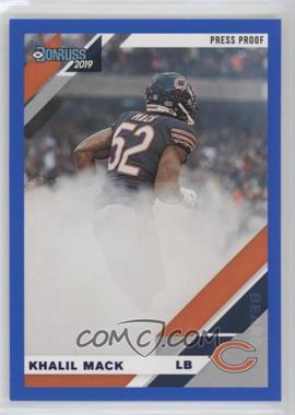 2019 Panini Donruss - [Base] - Photo Variation Press Proof Blue #53 V - Khalil Mack