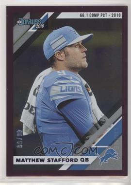 2019 Panini Donruss - [Base] - Photo Variation Stat Line Season #90 V - Matthew Stafford /66