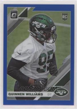 2019 Panini Donruss Optic - [Base] - Blue Prizm #103 - Rookies - Quinnen Williams /150