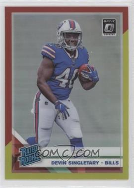 2019 Panini Donruss Optic - [Base] - Red and Yellow Prizm #178 - Rated Rookie - Devin Singletary