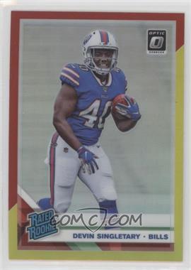 2019 Panini Donruss Optic - [Base] - Red and Yellow Prizm #178 - Rated Rookie - Devin Singletary