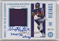 Rookie Cap Patch Autographs - Alexander Mattison #/25