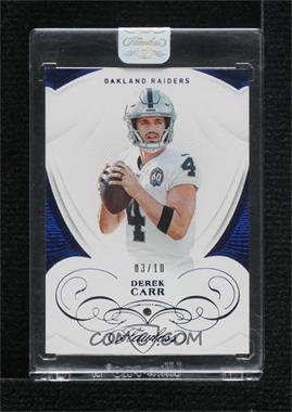 2019 Panini Flawless - [Base] - Sapphire #50 - Derek Carr /10 [Uncirculated]