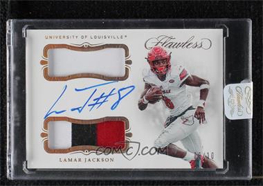 2019 Panini Flawless Collegiate - Dual Patch Autographs #30 - Lamar Jackson /10 [Uncirculated]