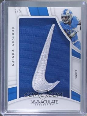 2019 Panini Immaculate Collection - Immaculate Jumbo - Insignias #IL-15 - Kerryon Johnson /5