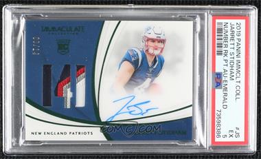 2019 Panini Immaculate Collection - Immaculate Numbers Rookie Patch Autographs - 1st Off the Line Emerald #NRPA-JS - Jarrett Stidham /14 [PSA 5 EX]