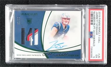 2019 Panini Immaculate Collection - Immaculate Numbers Rookie Patch Autographs - 1st Off the Line Emerald #NRPA-JS - Jarrett Stidham /14 [PSA 5 EX]