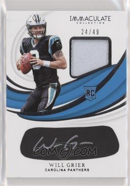 2019 Panini Immaculate Collection - Immaculate Rookie Eye Black Jersey #REB-WGR - Will Grier /49