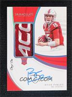 Rookie Patch Autographs - Ryan Finley #/1