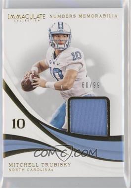 2019 Panini Immaculate Collection Collegiate - [Base] #37 - Immaculate Numbers Memorabilia - Mitchell Trubisky /99