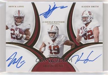 2019 Panini Immaculate Collection Collegiate - Immaculate Trios Autographs #5 - Bryce Love, J.J. Arcega-Whiteside, Kaden Smith /25