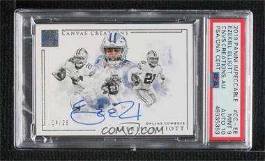 2019 Panini Impeccable - Canvas Creations #CC-EE - Ezekiel Elliott /25 [PSA 9 MINT]