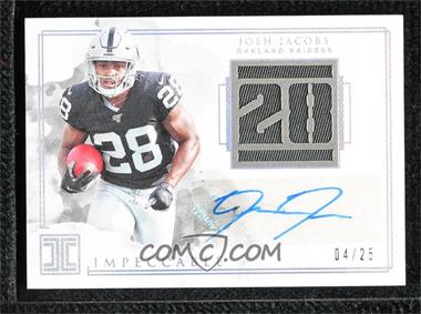 2019 Panini Impeccable - Rookie Numbers Patch Autographs - Silver #RN4 - Josh Jacobs /25
