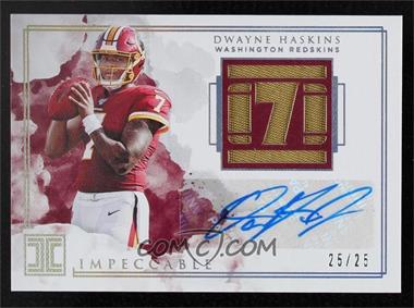 2019 Panini Impeccable - Rookie Numbers Patch Autographs - Silver #RN6 - Dwayne Haskins /25