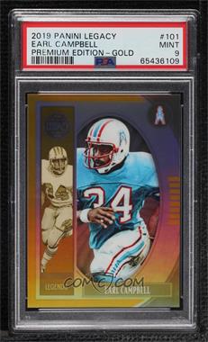 2019 Panini Legacy - [Base] - Premium Edition Gold Prizm #101 - Legends - Earl Campbell /25 [PSA 9 MINT]