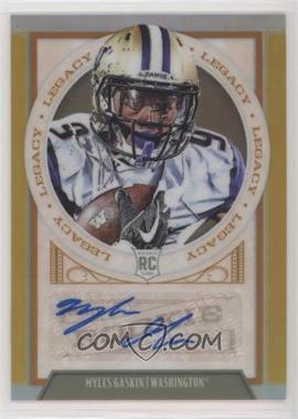 2019 Panini Legacy - [Base] - Premium Edition Penmanship Gold Prizm #186 - Rookies - Myles Gaskin /50