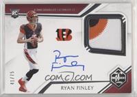 Rookie Patch Autographs - Ryan Finley [EX to NM] #/75